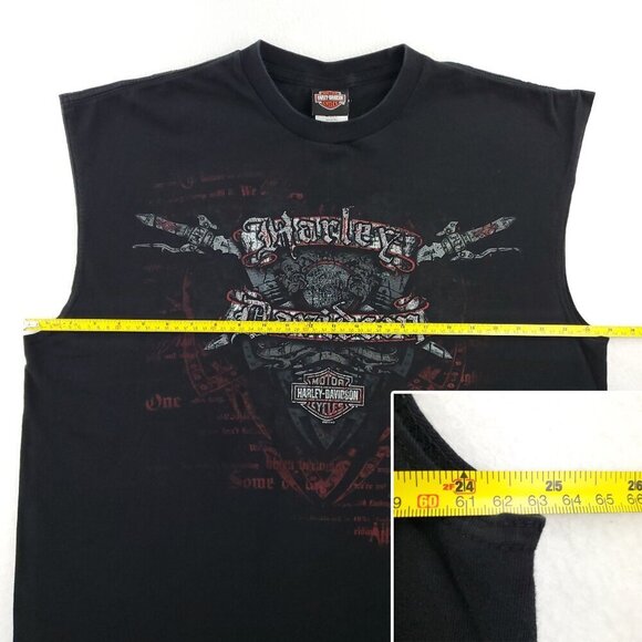 Harley Davidson Tank Top California Coat of Arms Swords Old English Modesto 2XL - Picture 8 of 11